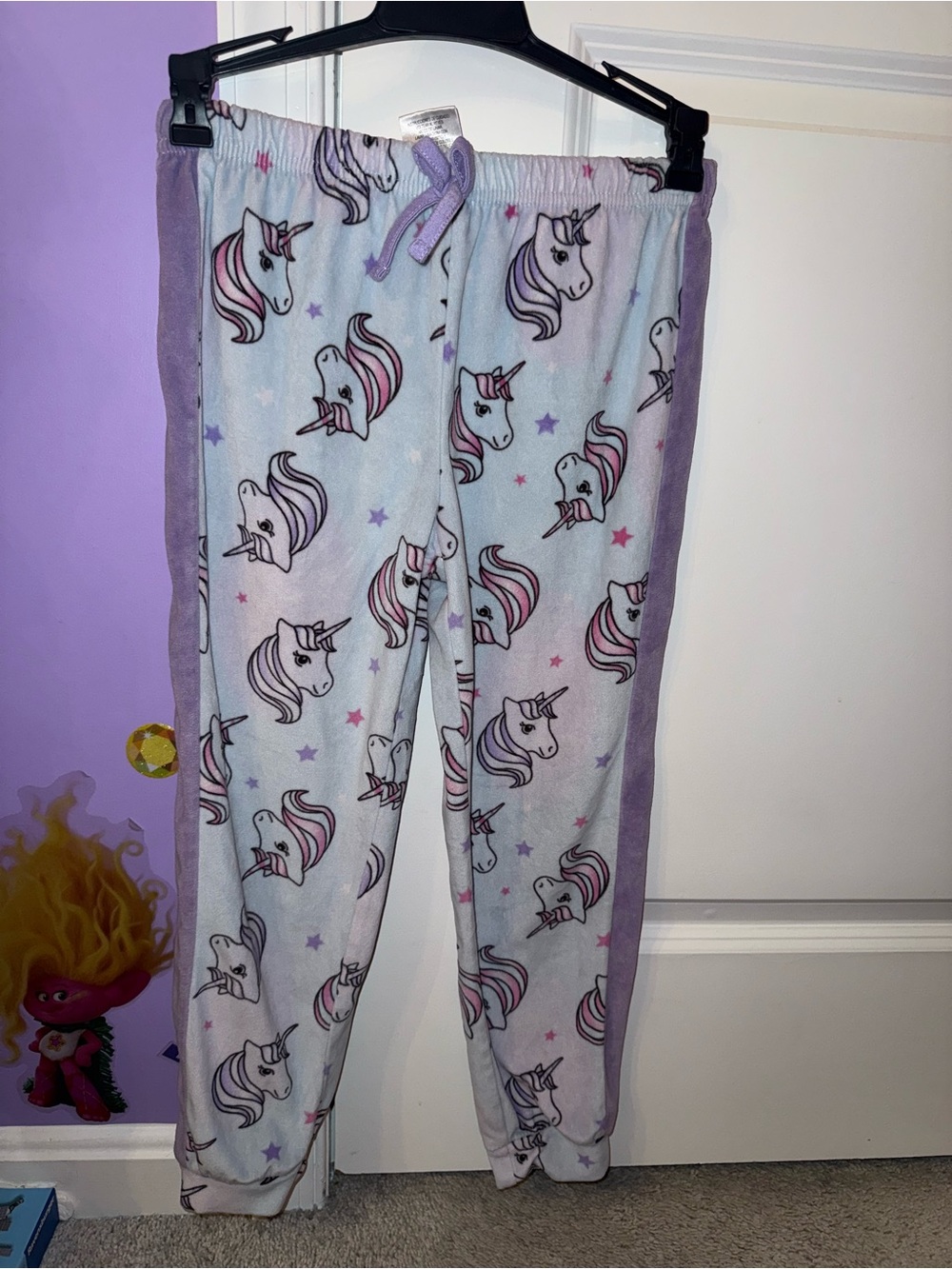 Komar Kids Lavender and Pink Unicorn Fleece Pajama Bottoms size 7-8